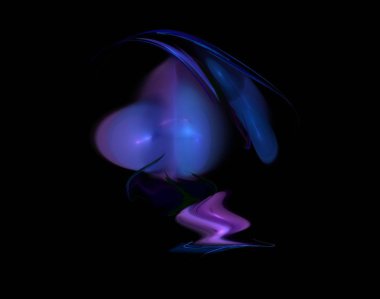 Siyah Renk Üzerine Bir Dijital Fraktal Resmi