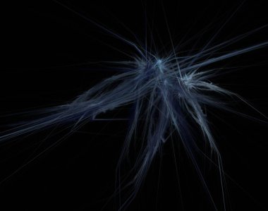 Siyah Renk Üzerine Bir Dijital Fraktal Resmi