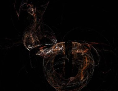 Siyah Renk Üzerine Bir Dijital Fraktal Resmi