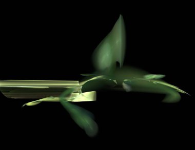 Siyah Renk Üzerine Bir Dijital Fraktal Resmi