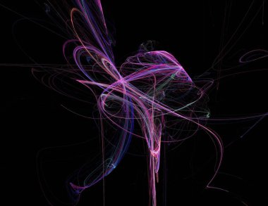 Siyah Renk Üzerine Bir Dijital Fraktal Resmi