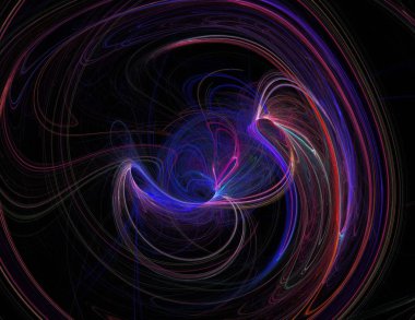 Siyah Renk Üzerine Bir Dijital Fraktal Resmi