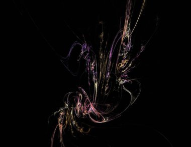 Siyah Renk Üzerine Bir Dijital Fraktal Resmi