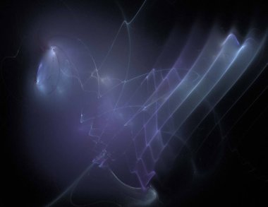 Siyah Renk Üzerine Bir Dijital Fraktal Resmi