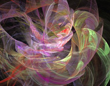 Siyah Renk Üzerine Bir Dijital Fraktal Resmi