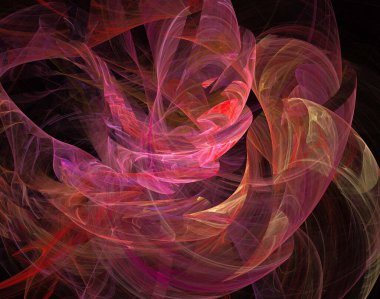 Siyah Renk Üzerine Bir Dijital Fraktal Resmi