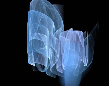 Siyah Renk Üzerine Bir Dijital Fraktal Resmi