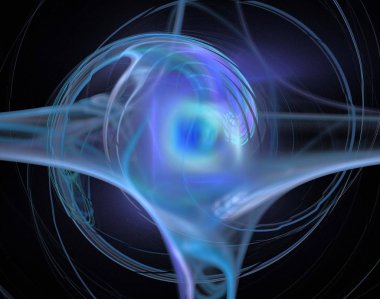 Siyah Renk Üzerine Bir Dijital Fraktal Resmi