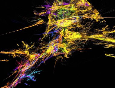 Siyah Renk Üzerine Bir Dijital Fraktal Resmi