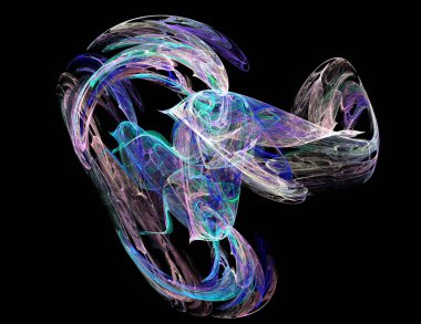 Siyah Renk Üzerine Bir Dijital Fraktal Resmi