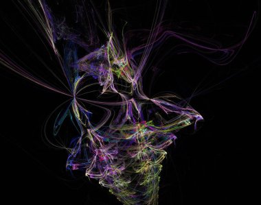 Siyah Renk Üzerine Bir Dijital Fraktal Resmi