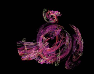 Siyah Renk Üzerine Bir Dijital Fraktal Resmi