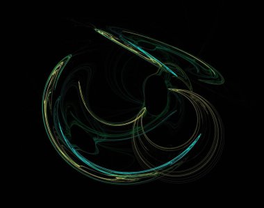 Siyah Renk Üzerine Bir Dijital Fraktal Resmi