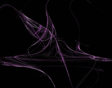 Siyah Renk Üzerine Bir Dijital Fraktal Resmi