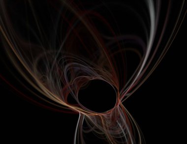 Siyah Renk Üzerine Bir Dijital Fraktal Resmi