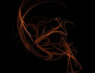 Siyah Renk Üzerine Bir Dijital Fraktal Resmi