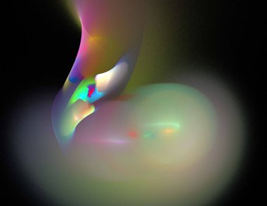 Siyah Renk Üzerine Bir Dijital Fraktal Resmi