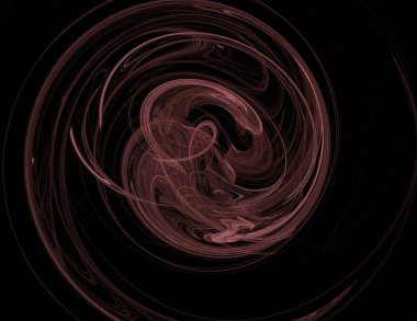 Siyah Renk Üzerine Bir Dijital Fraktal Resmi