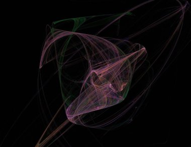 Siyah Renk Üzerine Bir Dijital Fraktal Resmi