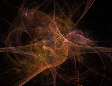 Siyah Renk Üzerine Bir Dijital Fraktal Resmi