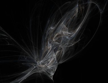 Siyah Renk Üzerine Bir Dijital Fraktal Resmi