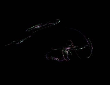 Siyah Renk Üzerine Bir Dijital Fraktal Resmi