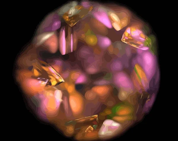 Одна ілюстрація цифрового фракталу з різнокольором — стокове фото