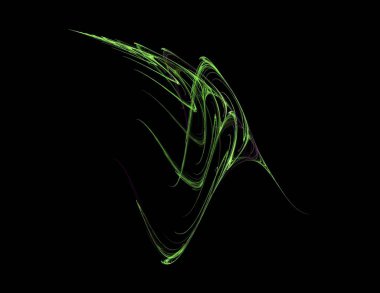 Siyah Renk Üzerine Bir Dijital Fraktal Resmi