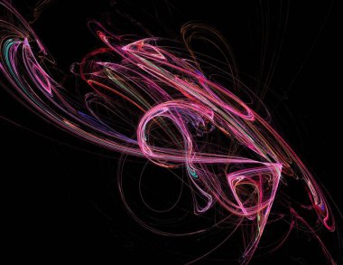 Siyah Renk Üzerine Bir Dijital Fraktal Resmi