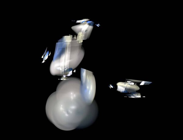 изображение одного цифрового фрактала на черном цвете