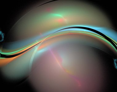 Siyah Renk Üzerine Bir Dijital Fraktal Resmi