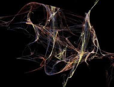 Siyah Renk Üzerine Bir Dijital Fraktal Resmi