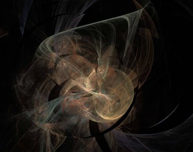 Siyah Renk Üzerine Bir Dijital Fraktal Resmi