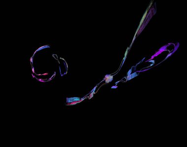 Siyah Renk Üzerine Bir Dijital Fraktal Resmi