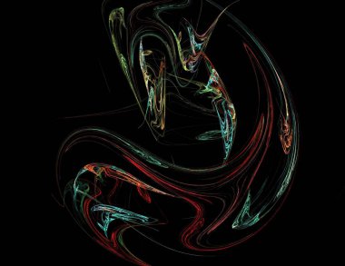 Siyah Renk Üzerine Bir Dijital Fraktal Resmi