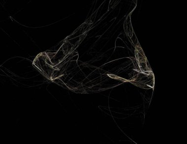 Siyah Renk Üzerine Bir Dijital Fraktal Resmi