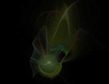 Siyah Renk Üzerine Bir Dijital Fraktal Resmi