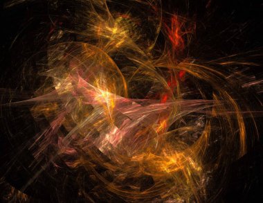 Siyah Renk Üzerine Bir Dijital Fraktal Resmi