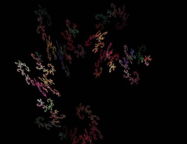 Siyah Renk Üzerine Bir Dijital Fraktal Resmi