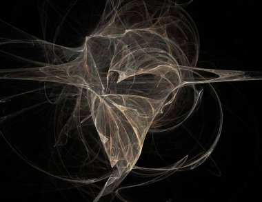 Siyah Renk Üzerine Bir Dijital Fraktal Resmi