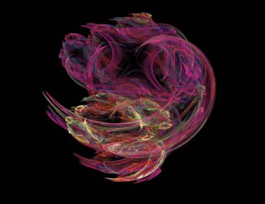 Siyah Renk Üzerine Bir Dijital Fraktal Resmi