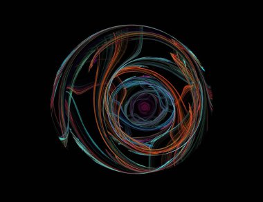 Siyah Renk Üzerine Bir Dijital Fraktal Resmi