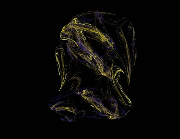 Изображение одного цифрового фрактала на черном цвете — стоковое фото