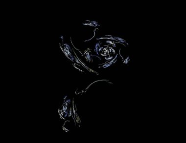 Siyah Renk Üzerine Bir Dijital Fraktal Resmi