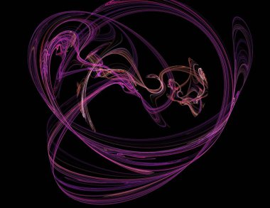 Siyah Renk Üzerine Bir Dijital Fraktal Resmi