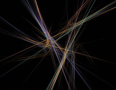 Siyah Renk Üzerine Bir Dijital Fraktal Resmi