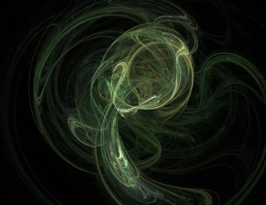 Siyah Renk Üzerine Bir Dijital Fraktal Resmi