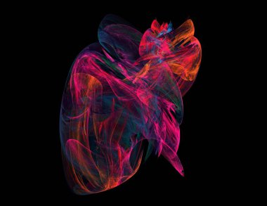 Siyah Renk Üzerine Bir Dijital Fraktal Resmi