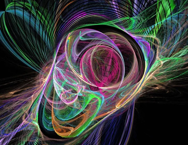 Imagen de un fractal digital en color negro — Foto de Stock