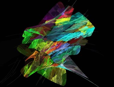 Dijital fraktal ile çok renkli bir çizimi